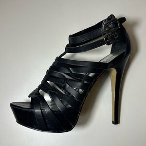Bakers Black Strappy Heels